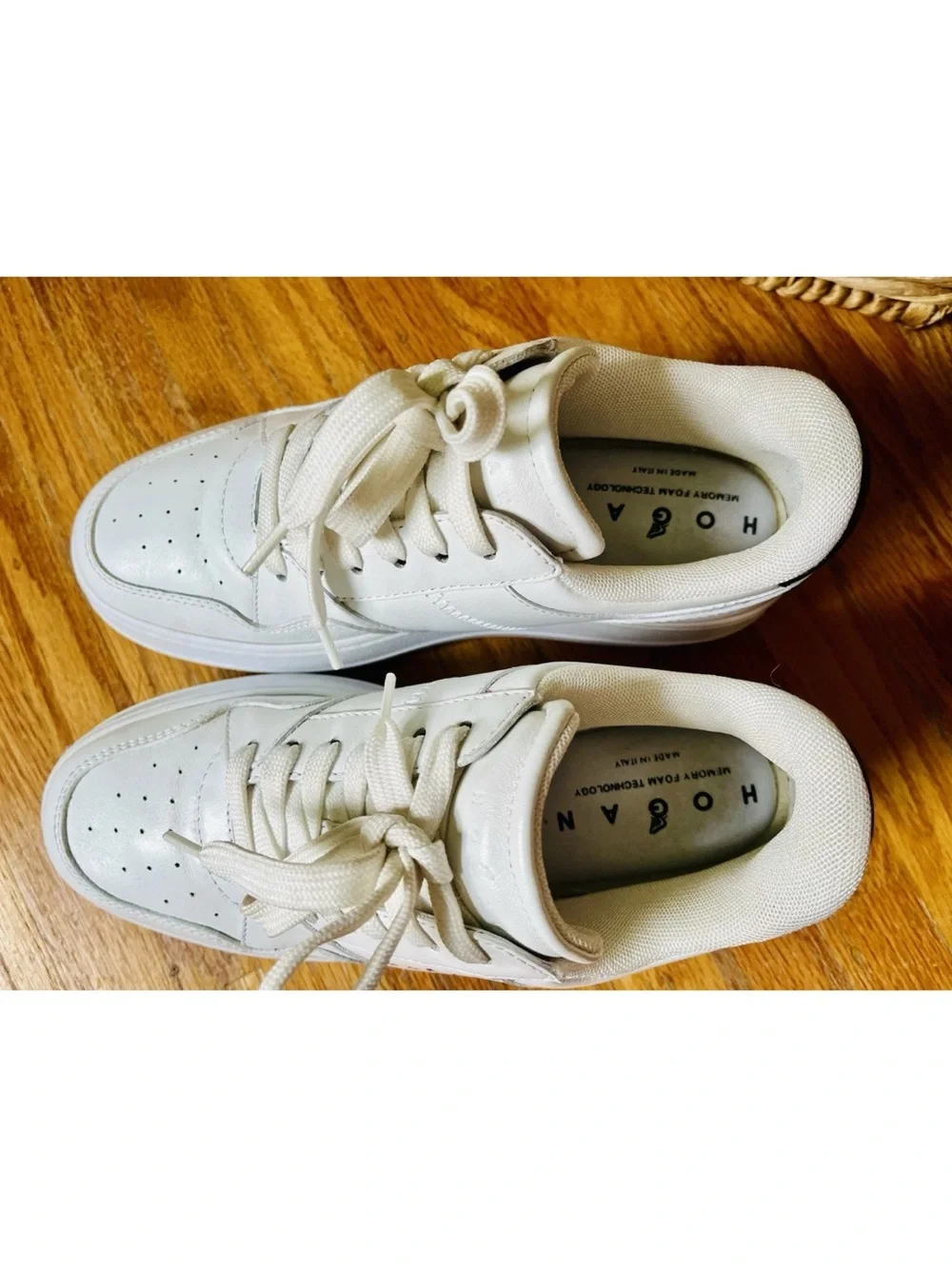 Hogan H670 Skyscraper White Leather Flatform Sneakers Size 36 Made in Italy